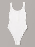 Button Front Rib-knit Tank Bodysuit