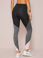 Letter Graphic Colorblock Leggings