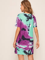 Tie Dye Tee Dress Without Bag