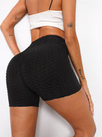 Wide Waistband Textured Knit Biker Shorts