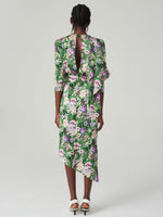 FLOATING SCARF FLORAL WRAP DRESS