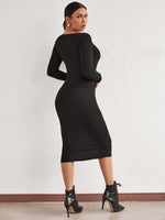 Square Neck Bodycon Dress