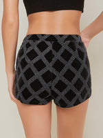 Rhinestone Velvet Shorts