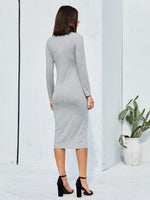 Cutout Detail Tie Front Dress