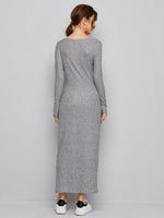 Single Breasted Rib-knit Dress