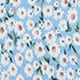 Ditsy Floral Lettuce Trim Short Sleeve Off The Shoulder Pencil Natural Short Dress