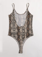 Snakeskin Print Cami Bodysuit