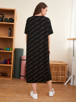 Letter and Graphic Print Tee Dress