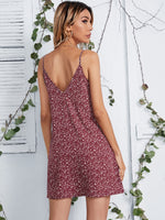 Double V-neck Ditsy Floral Cami Dress