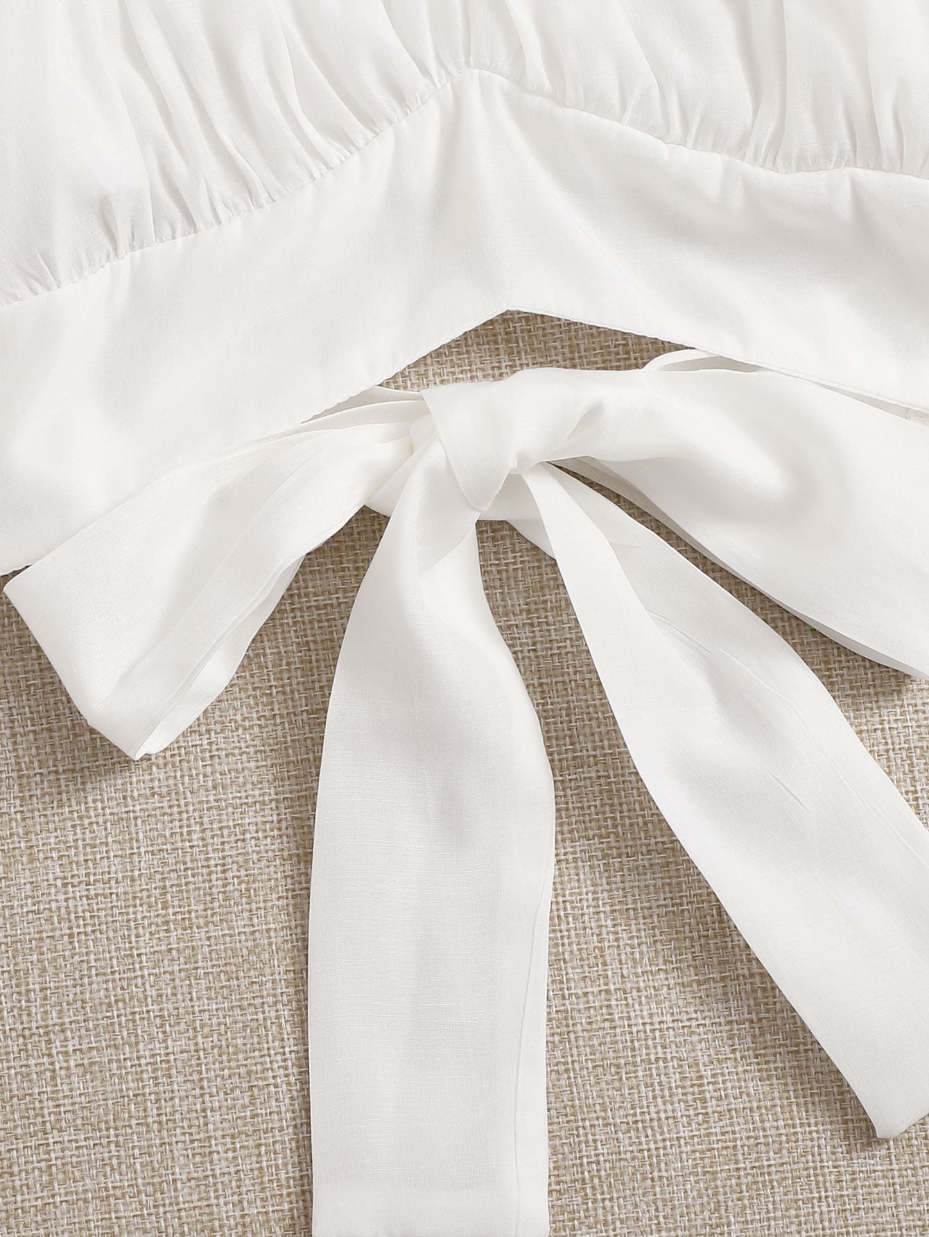 Plus Bardot Flounce Sleeve Tie Back Blouse