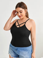 Plus 2pcs Criss Cross Front Cami Top