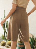 Solid Cut Out Pocket Side Shorts
