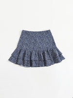Layered Ruffle Hem Allover Plants Skirt
