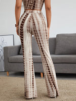Knot Waist Flare Leg Tie Dye Pants