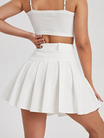 Belted Pleated Hem Skirt