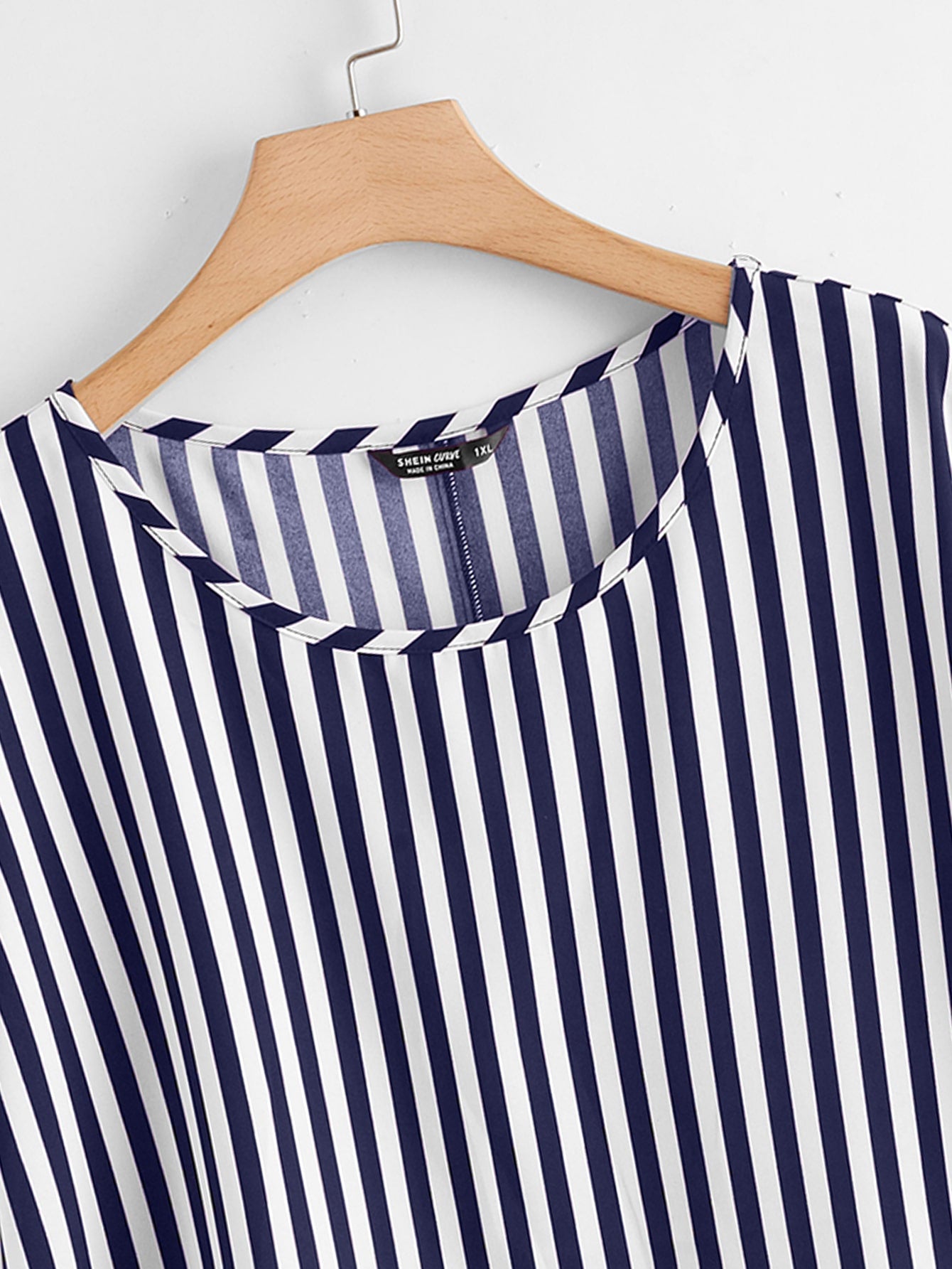 Plus Striped Print High Low Hem Blouse