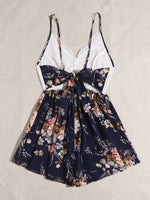 Floral Panel Cami Romper