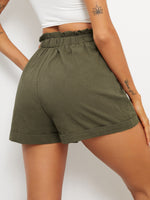 Paperbag Waist Button Front Shorts