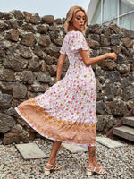 Allover Floral Knot Front Dress