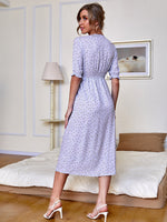 Ditsy Floral Split Thigh A-line Dress