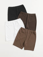 4 Pack Solid Biker Shorts
