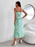 Floral Print Split Hem Cami Dress