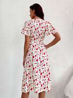 Floral Tie Front Peekaboo Dress