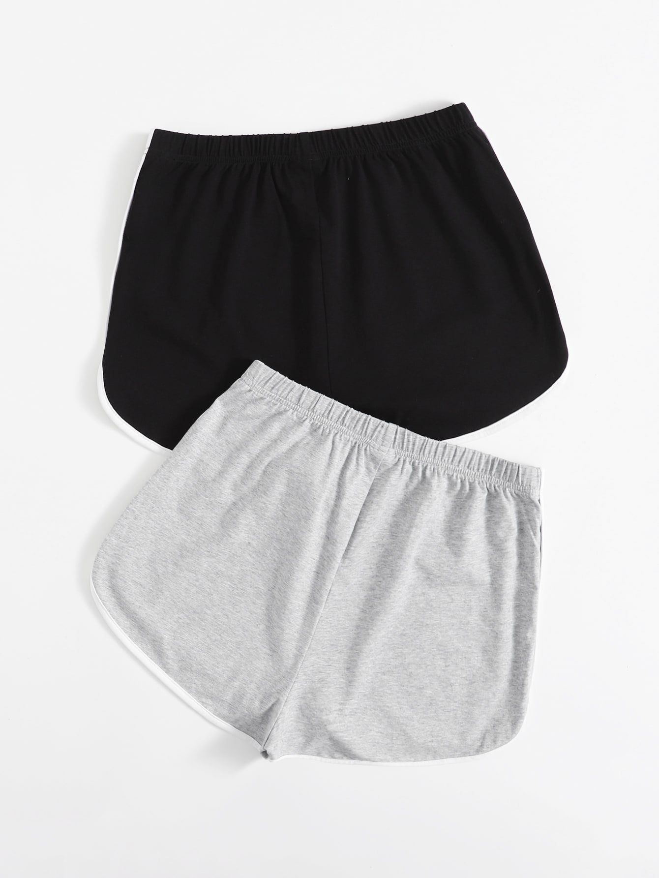 2 Pack Elastic Waist Dolphin Shorts