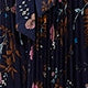 Floral Pleated Long Sleeve Round Neck Pleated High Waist Long Dress