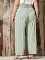 Plus Ditsy Floral Paperbag Waist Wide Leg Pants