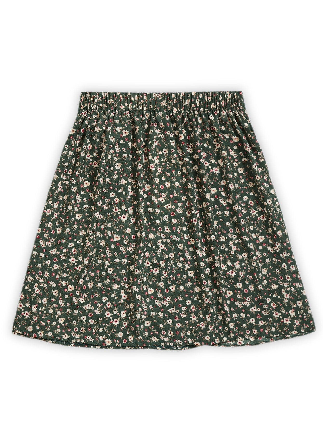 Floral Ruffle Hem Wrap Knot Skirt