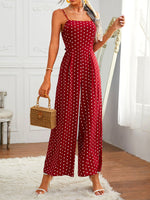 Tie Backless Polka Dot Cami Jumpsuit