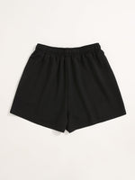 Letter Graphic Knotted Front Shorts
