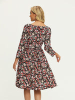 Simple Flavor Allover Floral Belted Dress
