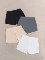 4pcs Solid Biker Shorts