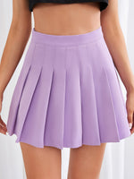 Pleated Hem Mini Skirt