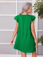 Layer Ruffle Sleeve Tunic Dress