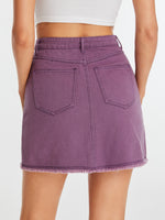Raw Trim Pocket Front Skirt