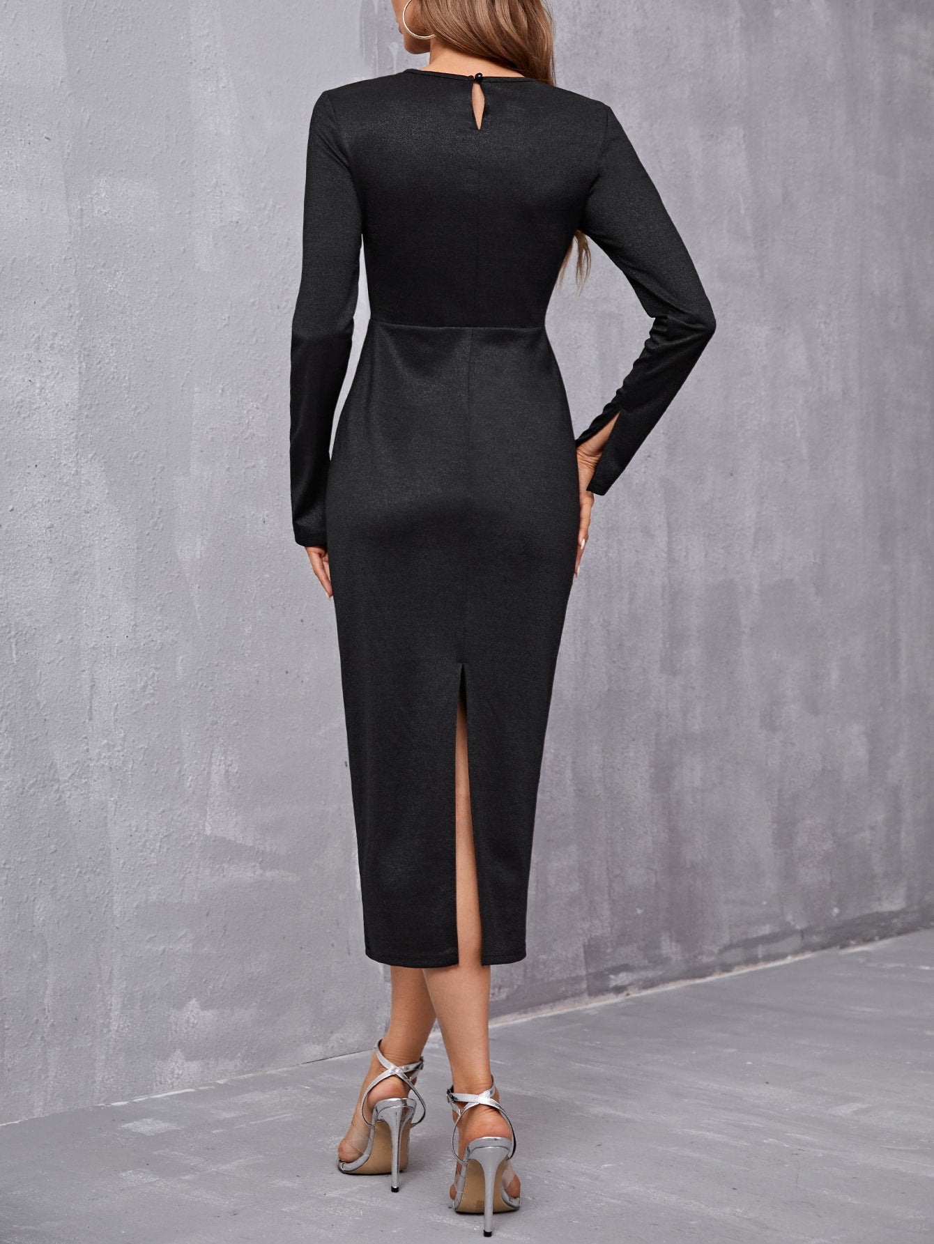 Cut Out Front Keyhole Back Split Hem Dress