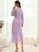 Swiss Dot Ruffle Trim Dress