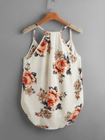 Plus Floral Print High Low Cami Top