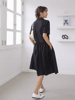 Single Breasted Lapel Collar Shirt Dress