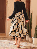 Floral Print Round Neck Dress