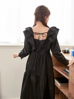 Layered Ruffle Tie Back Smock Dress