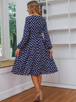 Surplice Neck Floral Print A-Line Dress