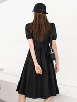 Peter Pan Collar Puff Sleeve Shirt Dress