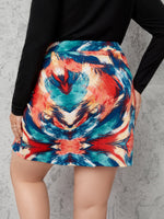 Plus Random Print Skirt