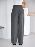 Plicated Wide Leg Pants
