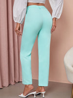 Slant Pocket Plicated Detail Tailored Pants