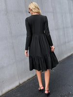 Solid Ruffle Hem A-line Dress